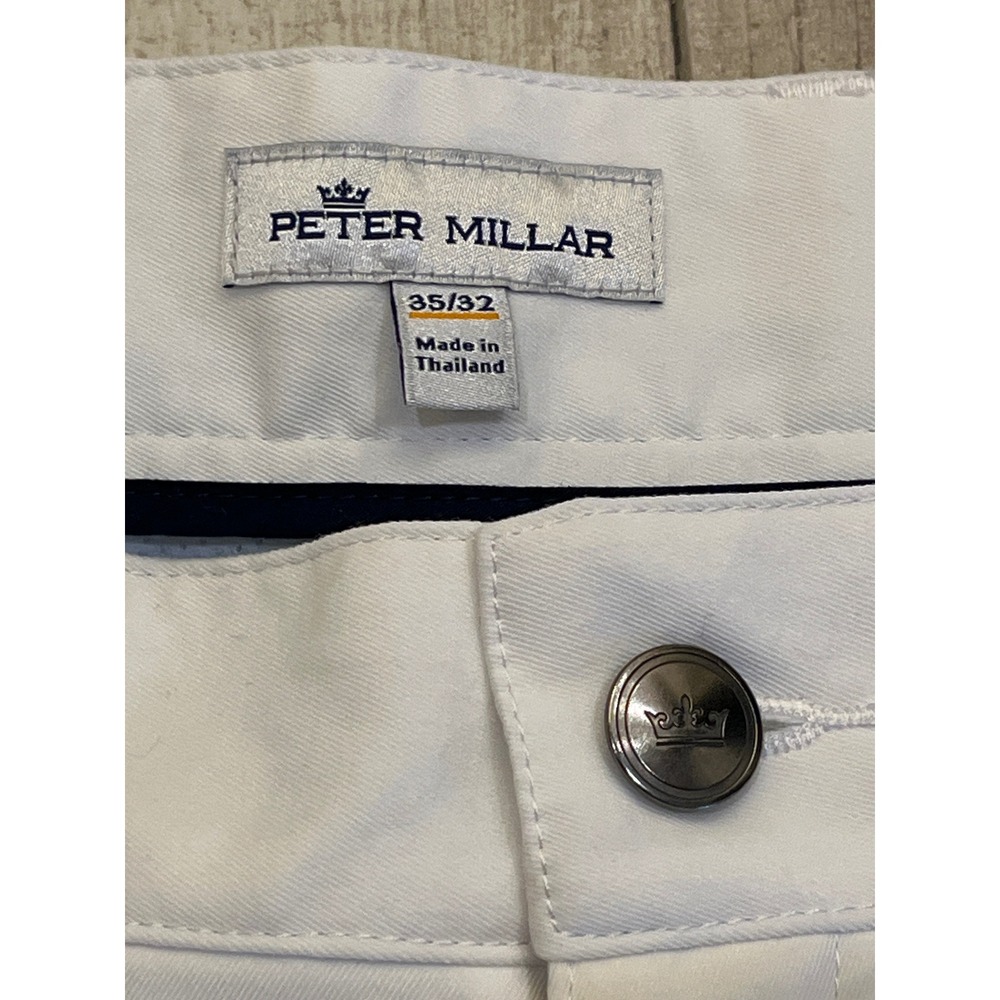 Peter Millar Mens EB66 Performance Five-Pocket Golf Pants White 35/32 MS19EB66FB
